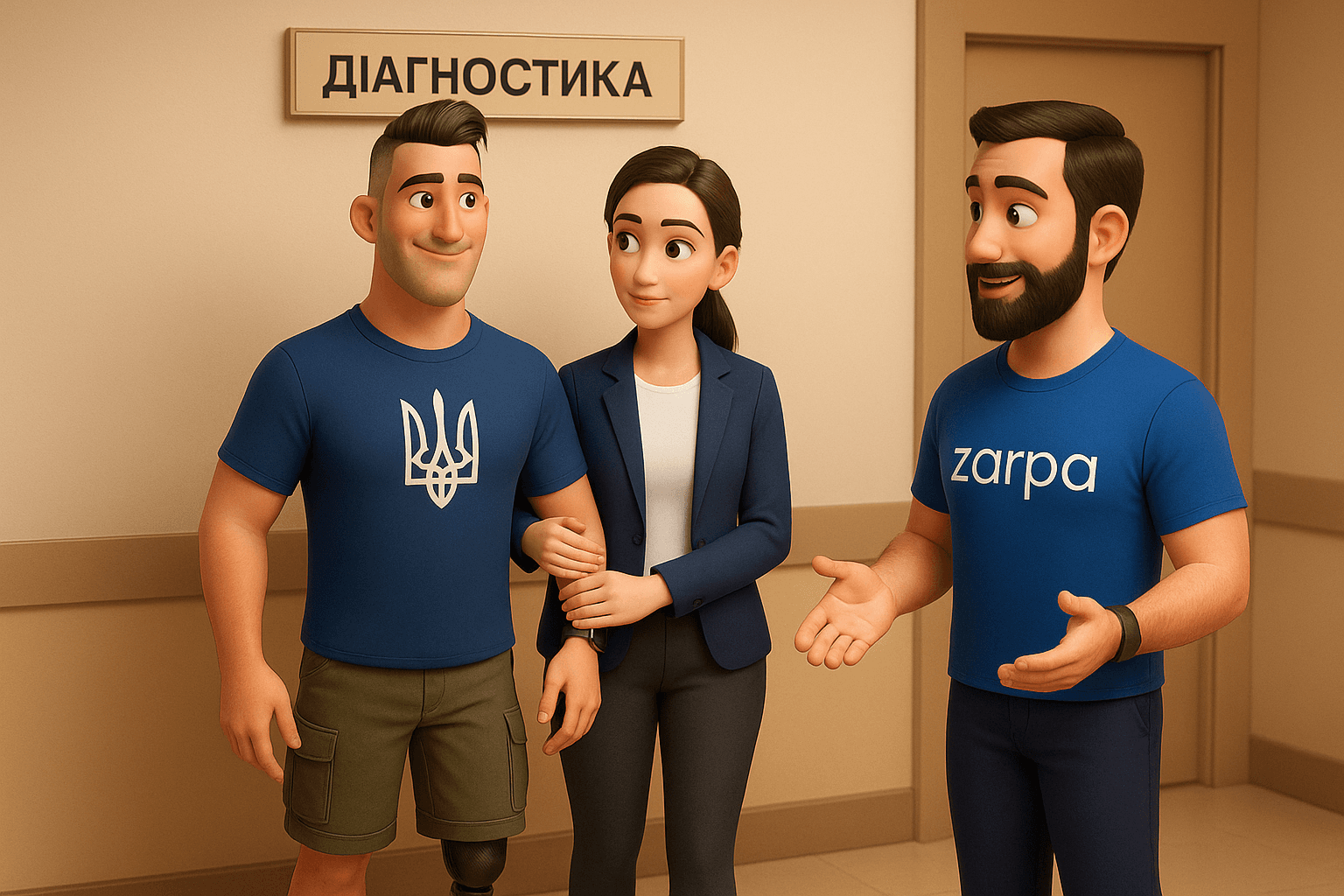 Підтримка у коридорі клініки